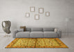 Machine Washable Persian Yellow Traditional Rug in a Living Room, wshtr4396yw