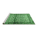 Sideview of Machine Washable Persian Emerald Green Traditional Area Rugs, wshtr4396emgrn