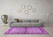 Machine Washable Persian Purple Traditional Area Rugs in a Living Room, wshtr4396pur