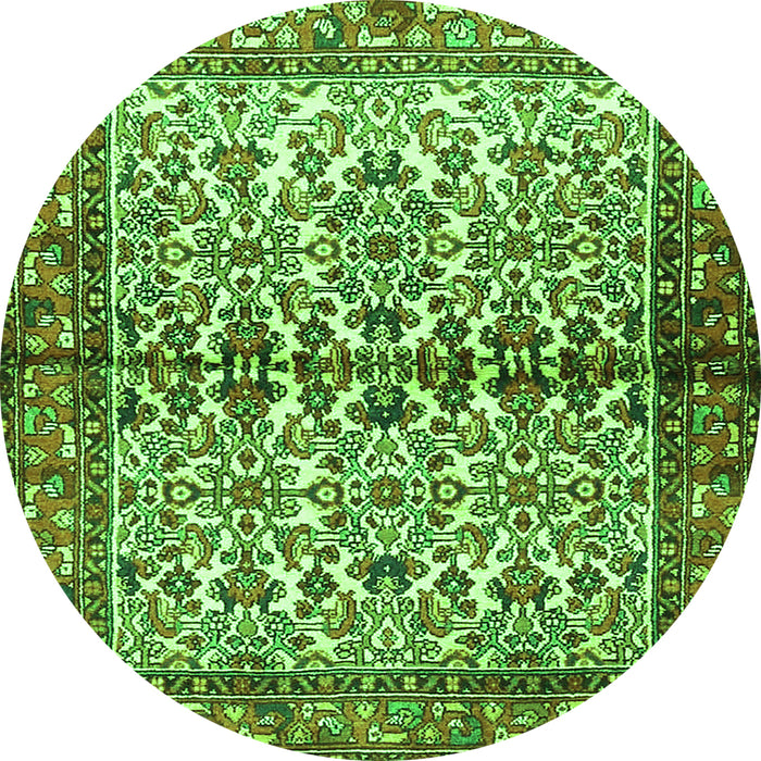 Square Persian Green Traditional Rug, tr4396grn