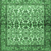Square Persian Emerald Green Traditional Rug, tr4396emgrn