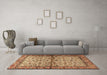 Machine Washable Persian Brown Traditional Rug in a Living Room,, wshtr4396brn