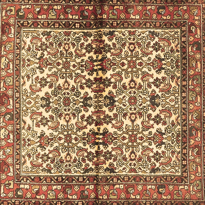 Square Machine Washable Persian Brown Traditional Rug, wshtr4396brn
