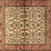 Square Machine Washable Persian Brown Traditional Rug, wshtr4396brn