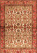 Serging Thickness of Machine Washable Persian Orange Traditional Area Rugs, wshtr4396org