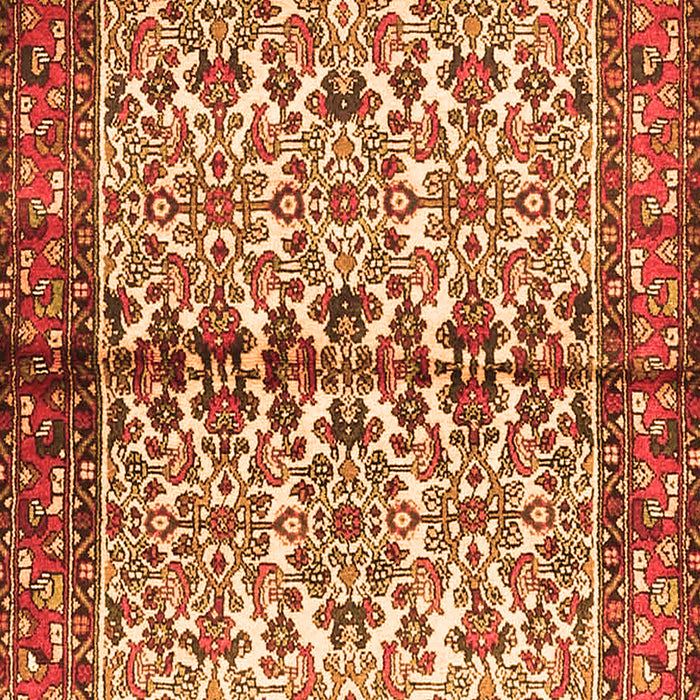 Serging Thickness of Machine Washable Persian Orange Traditional Area Rugs, wshtr4396org