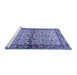 Sideview of Machine Washable Persian Blue Traditional Rug, wshtr4396blu