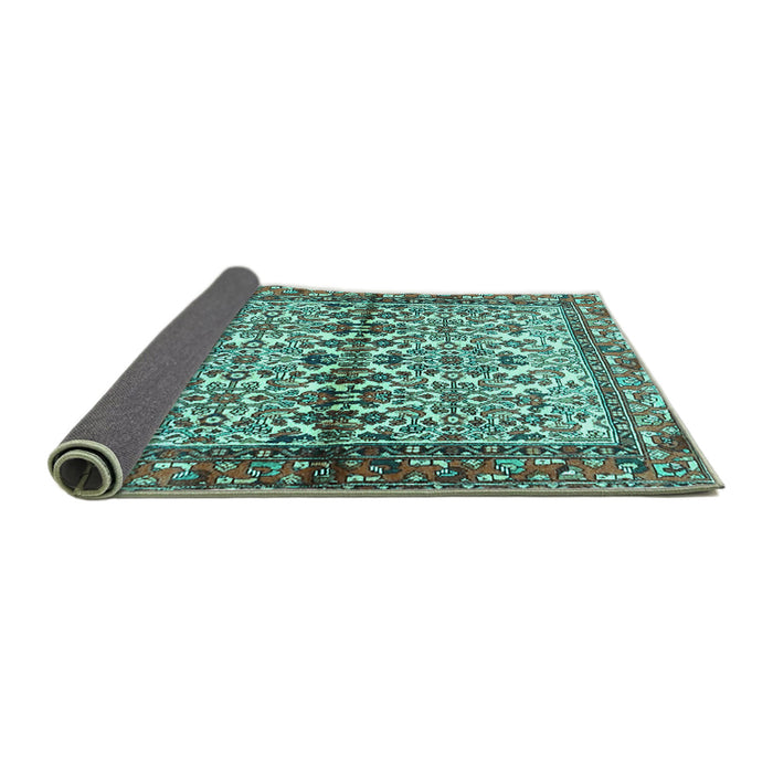 Sideview of Persian Turquoise Traditional Rug, tr4396turq