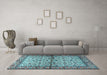 Machine Washable Persian Light Blue Traditional Rug in a Living Room, wshtr4396lblu