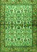 Serging Thickness of Machine Washable Persian Green Traditional Area Rugs, wshtr4396grn