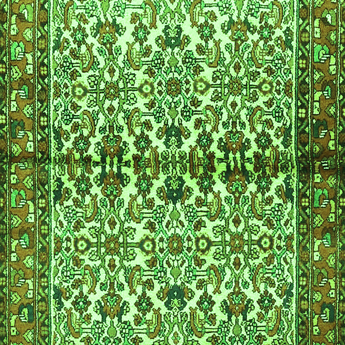 Serging Thickness of Machine Washable Persian Green Traditional Area Rugs, wshtr4396grn