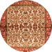 Machine Washable Persian Orange Traditional Area Rugs, wshtr4396org