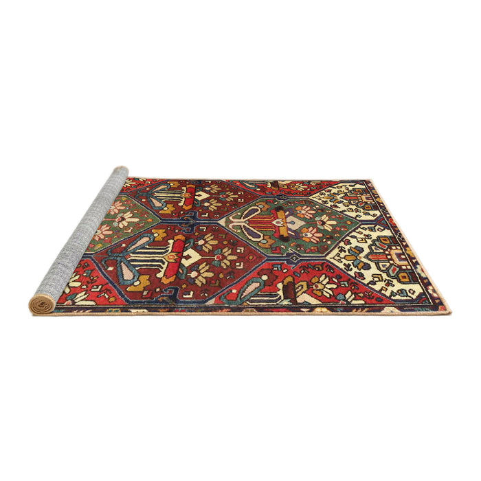 Sideview of Machine Washable Traditional Saffron Red Rug, wshtr4397