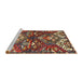 Sideview of Machine Washable Traditional Saffron Red Rug, wshtr4397