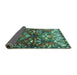 Sideview of Persian Turquoise Traditional Rug, tr4397turq