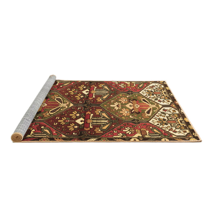 Sideview of Machine Washable Persian Brown Traditional Rug, wshtr4397brn