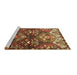 Sideview of Machine Washable Persian Brown Traditional Rug, wshtr4397brn