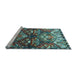 Sideview of Machine Washable Persian Light Blue Traditional Rug, wshtr4397lblu