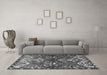 Machine Washable Persian Gray Traditional Rug in a Living Room,, wshtr4397gry