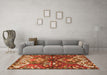 Machine Washable Persian Orange Traditional Area Rugs in a Living Room, wshtr4397org