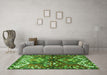 Machine Washable Persian Green Traditional Area Rugs in a Living Room,, wshtr4397grn