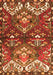 Serging Thickness of Machine Washable Persian Orange Traditional Area Rugs, wshtr4397org