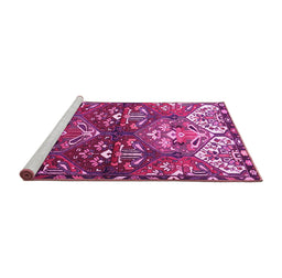 Sideview of Machine Washable Persian Pink Traditional Rug, wshtr4397pnk