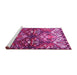 Sideview of Machine Washable Persian Pink Traditional Rug, wshtr4397pnk