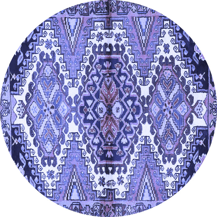 Round Persian Blue Traditional Rug, tr4398blu