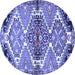 Round Persian Blue Traditional Rug, tr4398blu