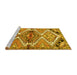 Sideview of Machine Washable Persian Yellow Traditional Rug, wshtr4398yw