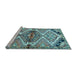 Sideview of Machine Washable Persian Light Blue Traditional Rug, wshtr4398lblu