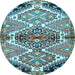 Round Persian Light Blue Traditional Rug, tr4398lblu