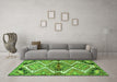 Machine Washable Persian Green Traditional Area Rugs in a Living Room,, wshtr4398grn