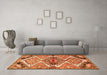 Machine Washable Persian Orange Traditional Area Rugs in a Living Room, wshtr4398org