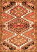 Serging Thickness of Machine Washable Persian Orange Traditional Area Rugs, wshtr4398org