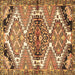 Square Persian Brown Traditional Rug, tr4398brn