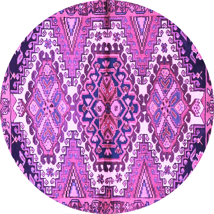 Round Persian Purple Traditional Rug, tr4398pur