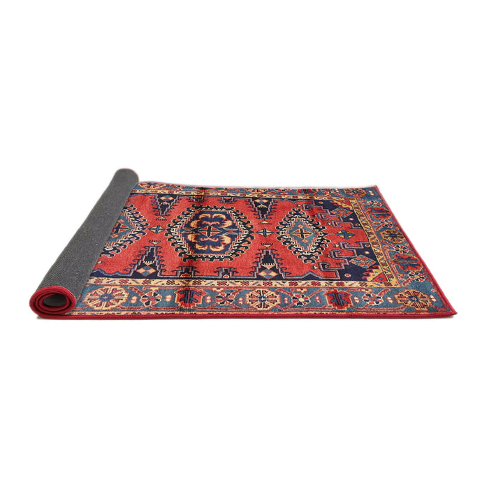Sideview of Traditional Fire Brick Red Persian Rug, tr4399