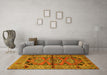 Machine Washable Persian Yellow Traditional Rug in a Living Room, wshtr4399yw