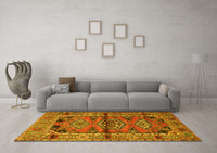 Machine Washable Persian Yellow Traditional Rug, wshtr4399yw