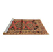 Sideview of Machine Washable Persian Brown Traditional Rug, wshtr4399brn