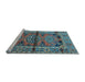 Sideview of Machine Washable Persian Light Blue Traditional Rug, wshtr4399lblu