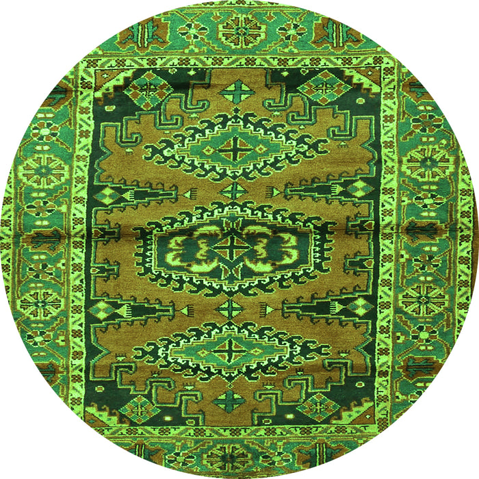 Square Persian Green Traditional Rug, tr4399grn