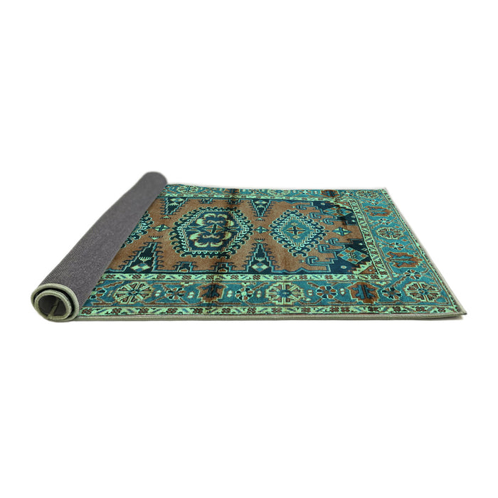 Sideview of Persian Turquoise Traditional Rug, tr4399turq