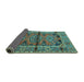 Sideview of Persian Turquoise Traditional Rug, tr4399turq