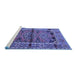 Sideview of Machine Washable Persian Blue Traditional Rug, wshtr4399blu