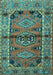 Machine Washable Persian Turquoise Traditional Area Rugs, wshtr4399turq