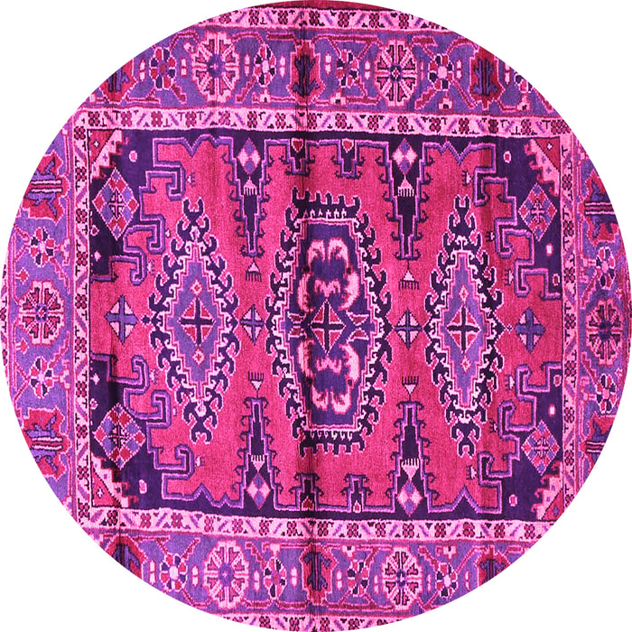 Round Persian Pink Traditional Rug, tr4399pnk