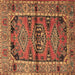 Square Persian Brown Traditional Rug, tr4399brn